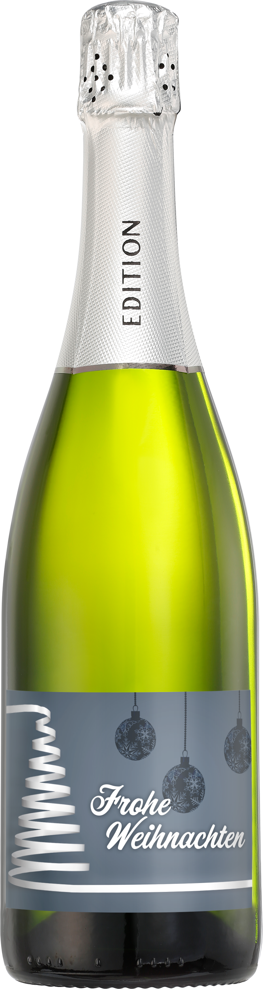 Foto: Abbildung zeigt das Produkt EDITION Cuvée 1888 mit Schmucketikett "Frohe Weihnachten"
